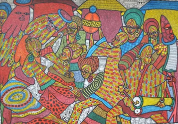 Festival, 2014 (tuš na plátně)